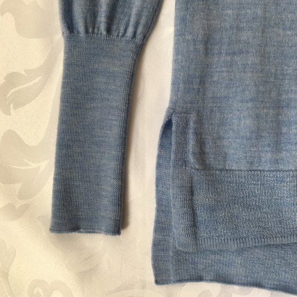 BADGLEY MISCHKA Blue Long-sleeve Merino Sweater, Small - Picture 8 of 14